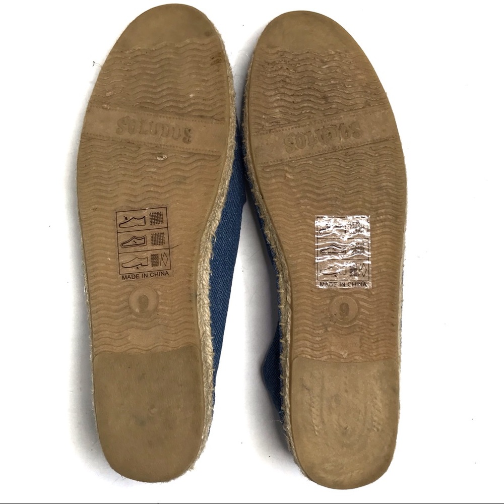 Soludos Denim Popsicles Smoking Slipper Espadrilles Size 9 - Picture 6 of 8